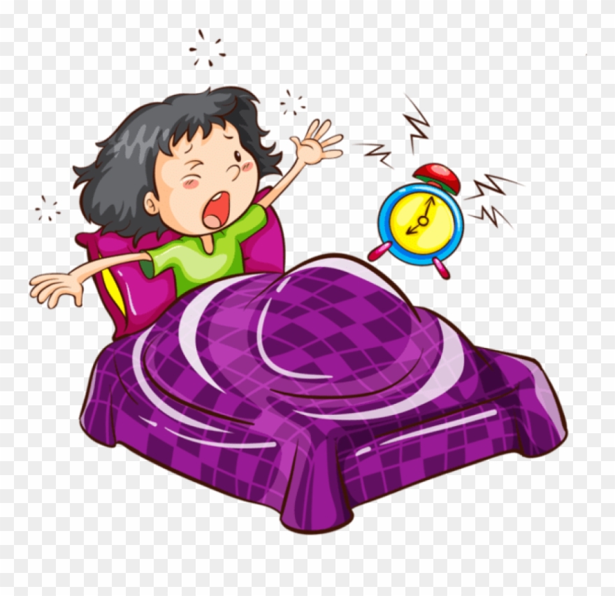 Free Png Download Cartoon Images Waking Up With Alarm.