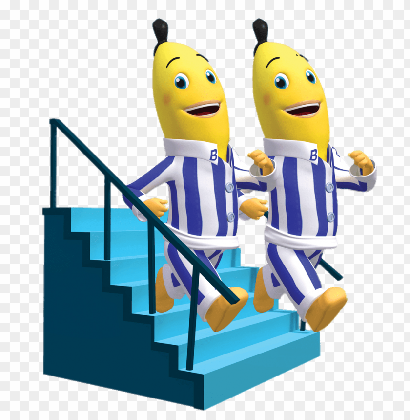 Download bananas in pyjamas walking down the stairs clipart.