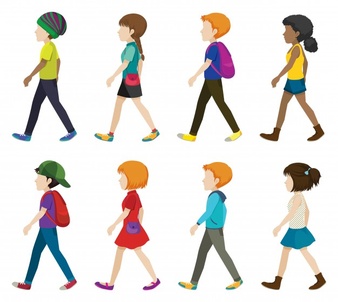 Children Walking In Line Clipart.