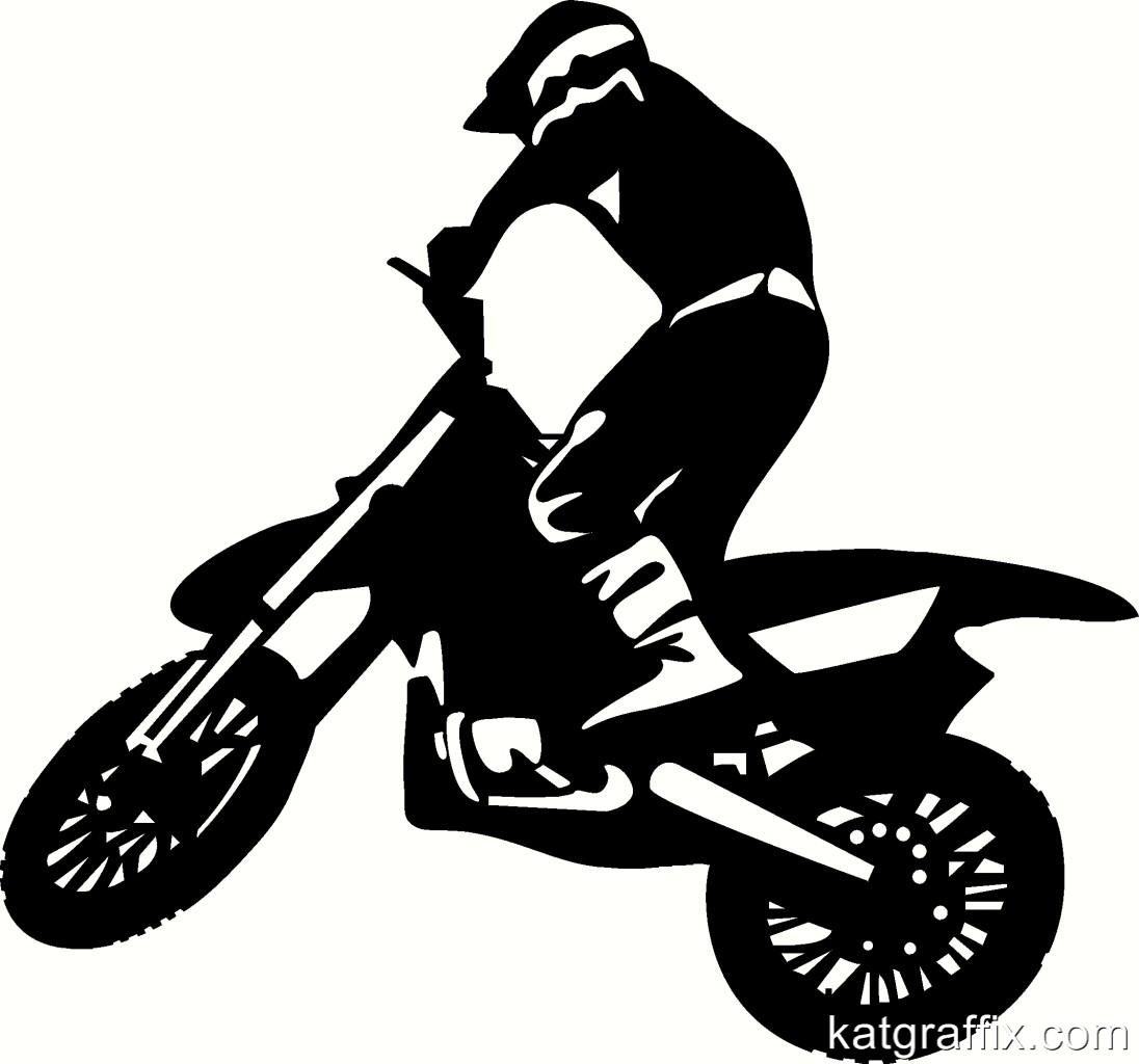 Wall Van Trailer Vinyl Decal Sticker Art Motocross Rider clipart.