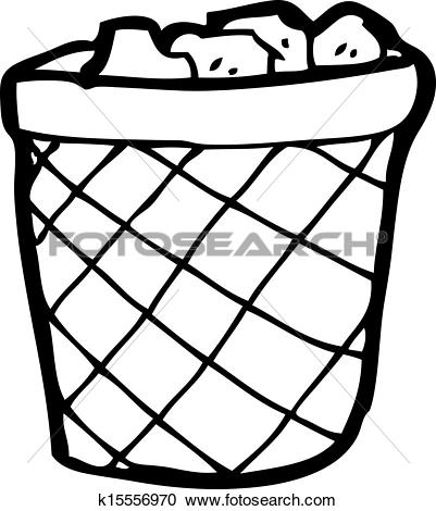 Clipart of cartoon waste paper basket k15556970.