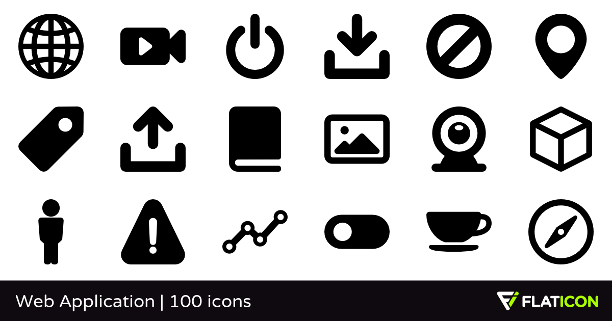 Web Application 100 free icons (SVG, EPS, PSD, PNG files).