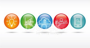 Information Technology Web Icon Set stock vectors.