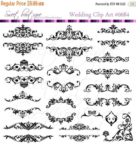 Xmas SALE Flourish Frames Clip Art Digital Flourishes.