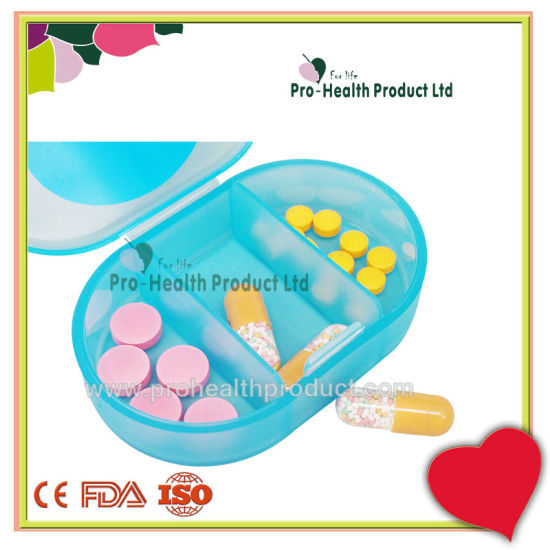 3 Compartments Medication Pocket Plastic Pill Box Three Compartments Pill  Organizer Case.