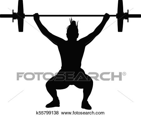 Weight lifting girl Clip Art.