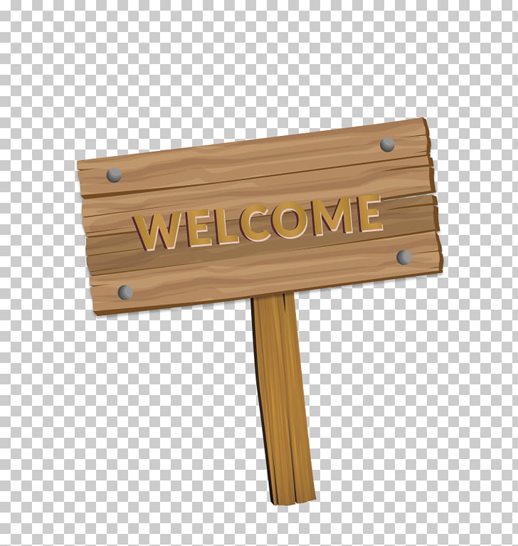 Wood Euclidean , welcome, brown welcome signage illustration.