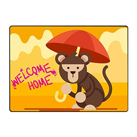 Amazon.com : KSLIDS Custom Doormats Funny Monkey Welcome.