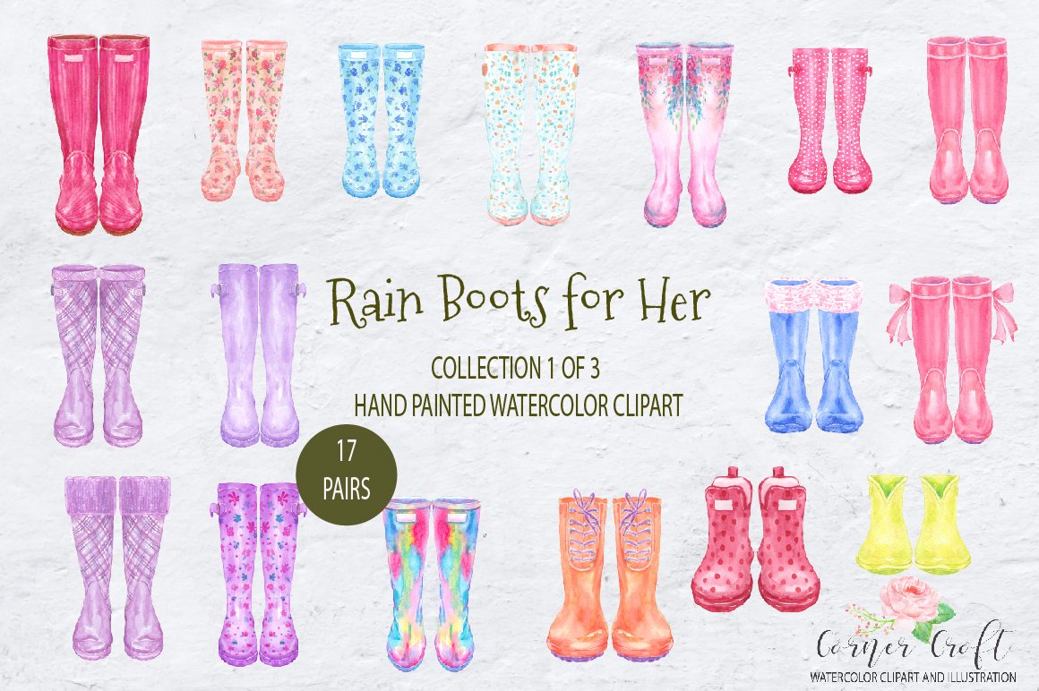 Watercolor Rain Boots for Her, Floral Wellies, wellington boot.