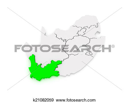 Stock Illustration of Map of Western Cape (Cape Town). South.