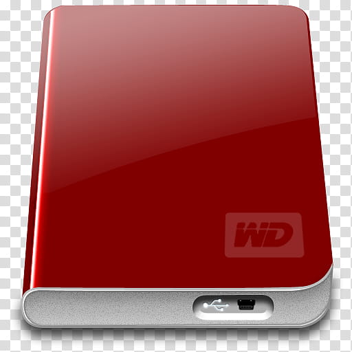 WD My Passport Essentials Icon, WD My Passport Red, red.