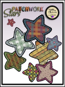 Patchwork Stars Clipart.