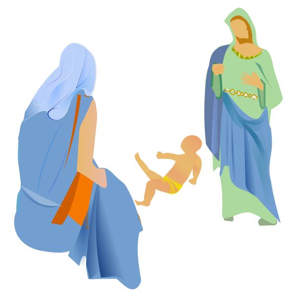 Vector clip art of interpretation of the nativity scene.