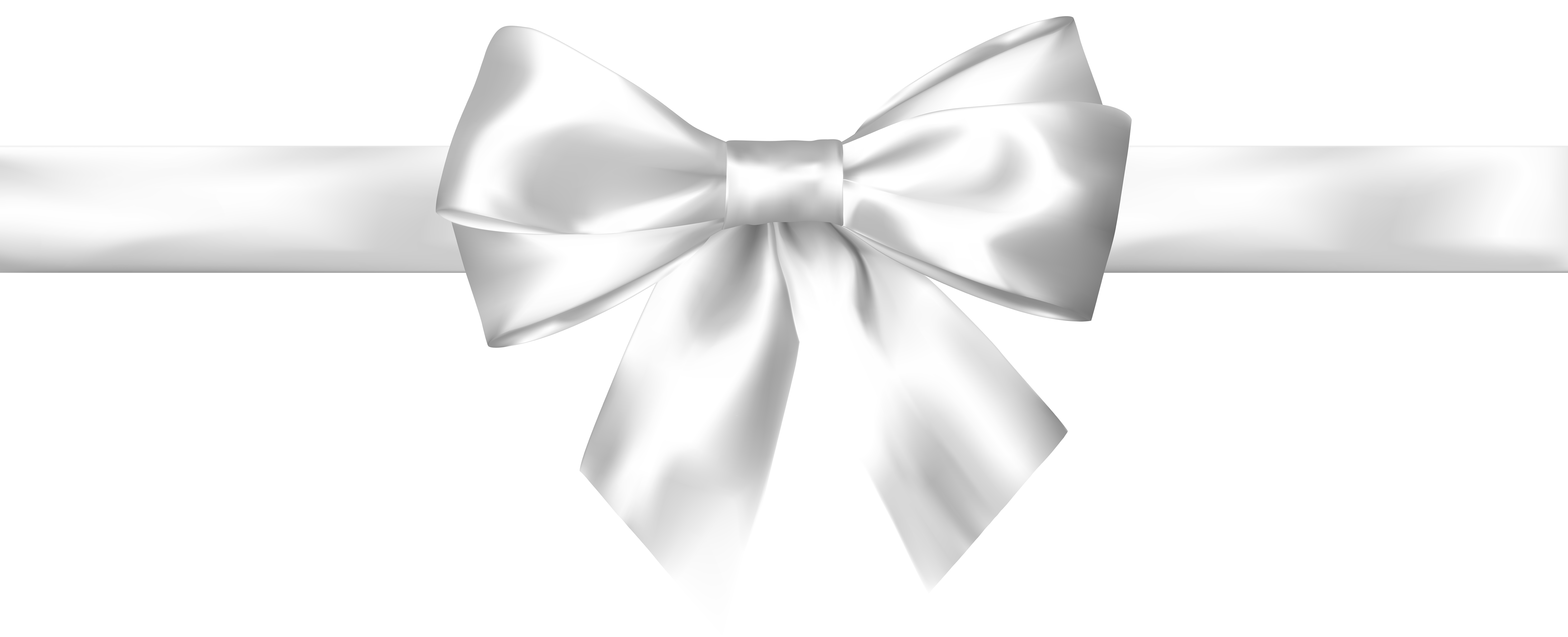 White Bow Transparent PNG Clip Art Image.