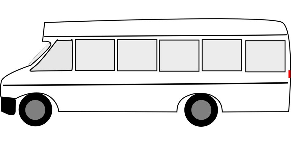 Black and white bus clipart free image.