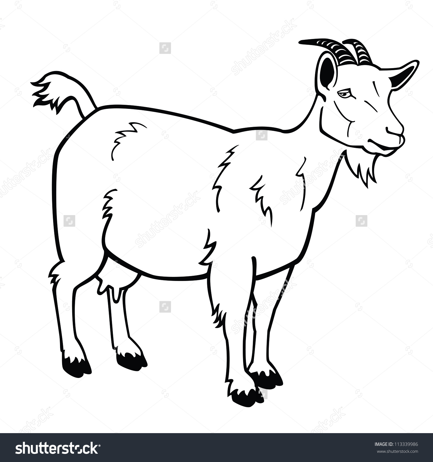 Similiar Black And White Cartoon Goat Keywords.