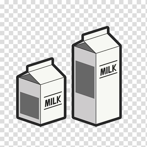 Two white milk boxes illustration, Almond milk on a milk.