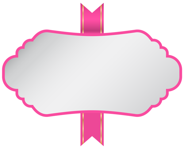 White Pink Label PNG Clip Art Image.