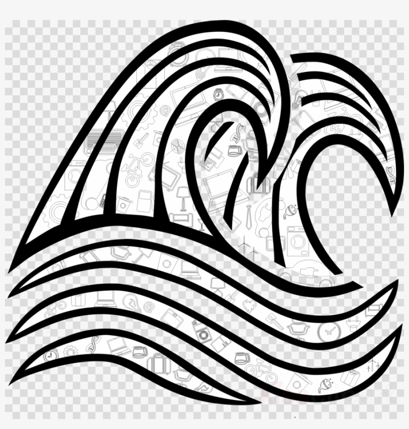 Download Png Of Black And White Waves Clipart Black.