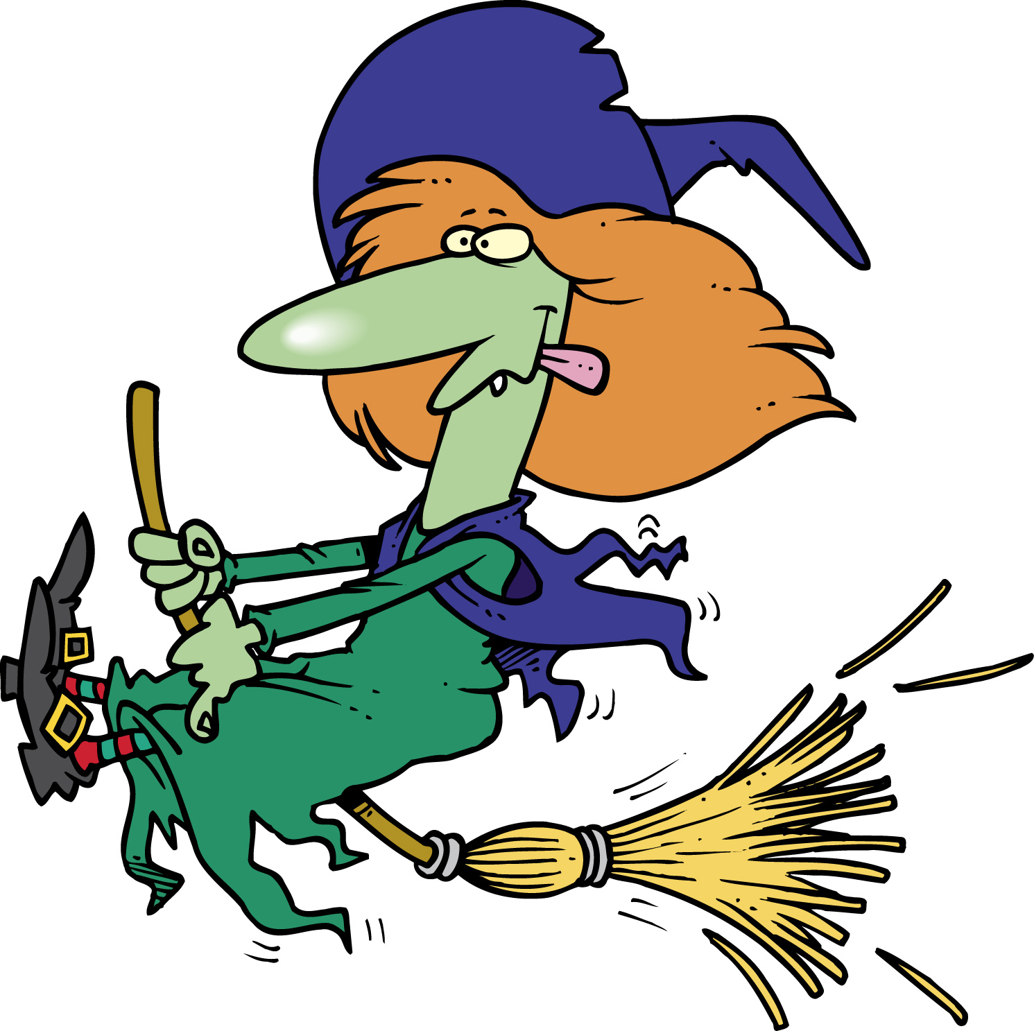 6 witch clipart fans.