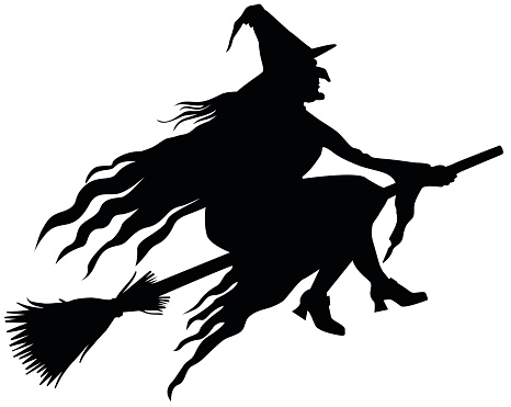 Witch On Broom Clipart.