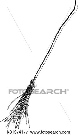 Old witches broom Clip Art.