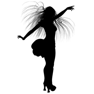 Wild Hair Woman Silhouette clipart, cliparts of Wild Hair.