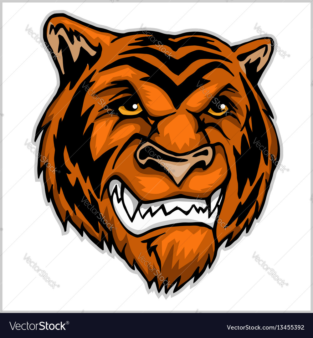 Tiger head mascot.