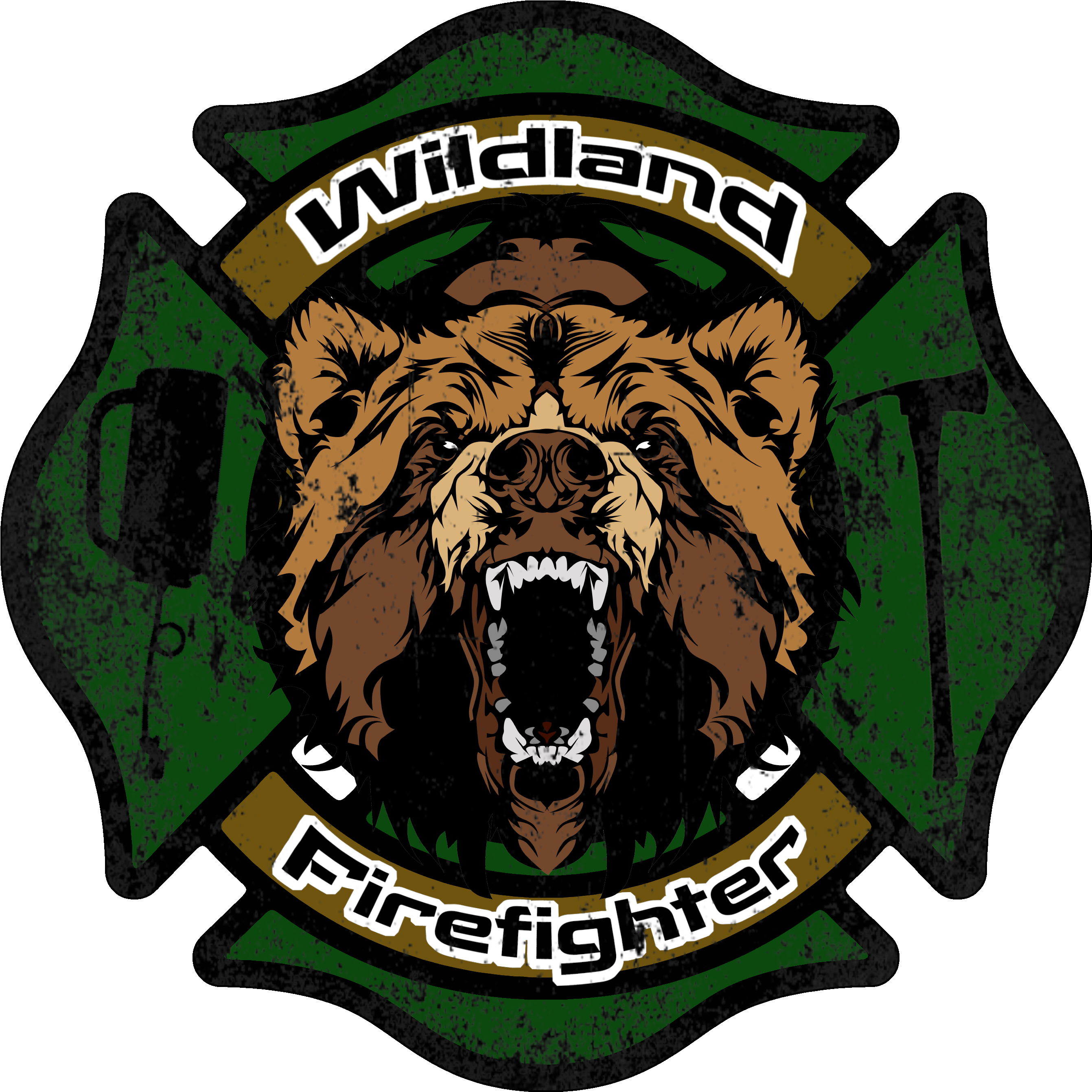 Wildland Firefighter Decal Clipart.