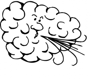 Wind Blowing Cloud Away Clipart Black An #120670.