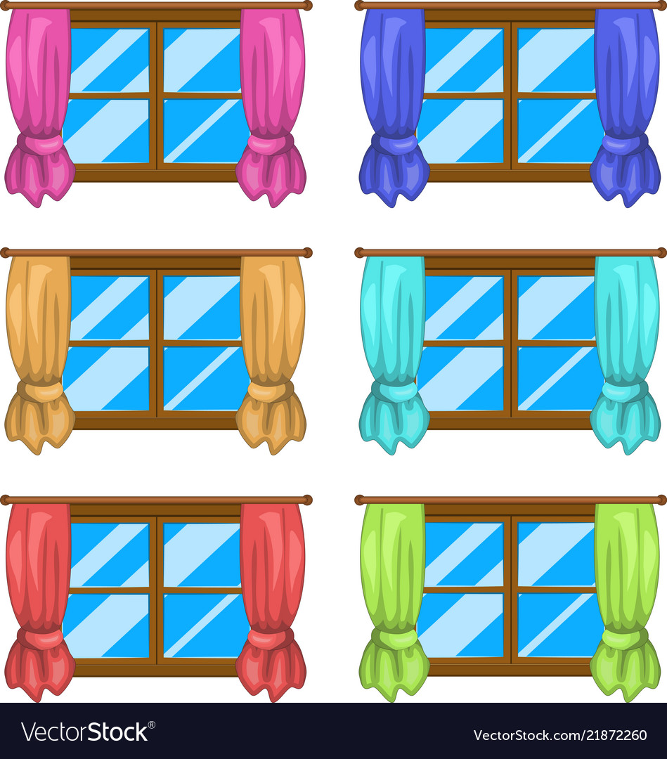 Cartoon window with curtains symbol icon design.