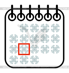 Christmas winter Calendar Date.