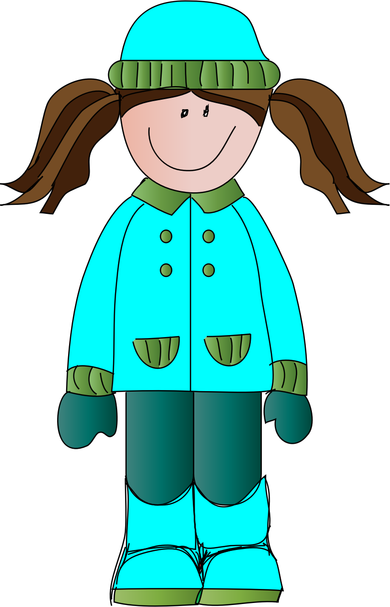 Girl In Winter Clipart.