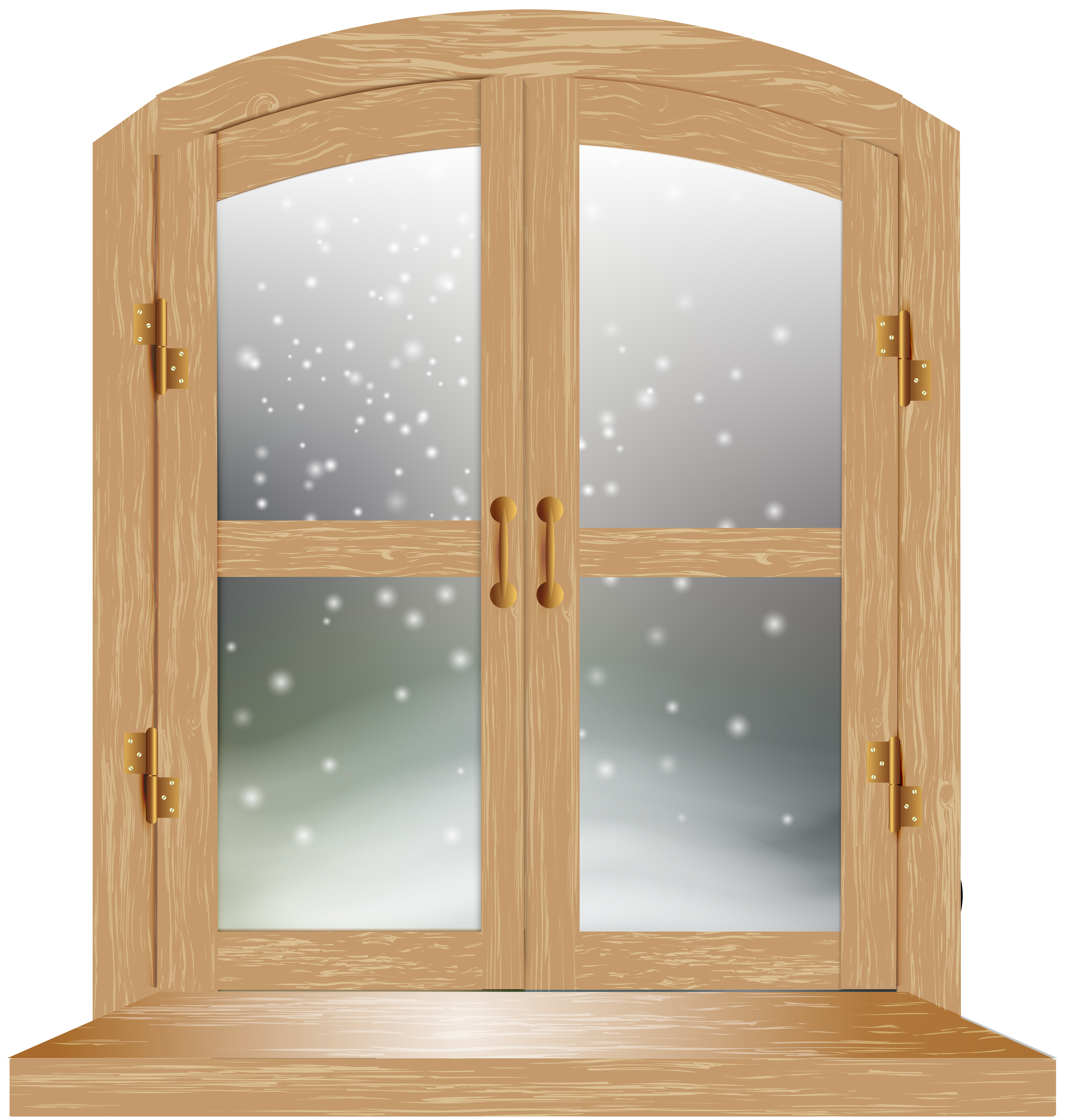 Winter Window PNG Clip Art Image.