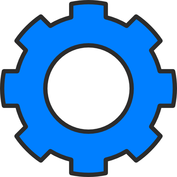 Blue Gear Clipart.