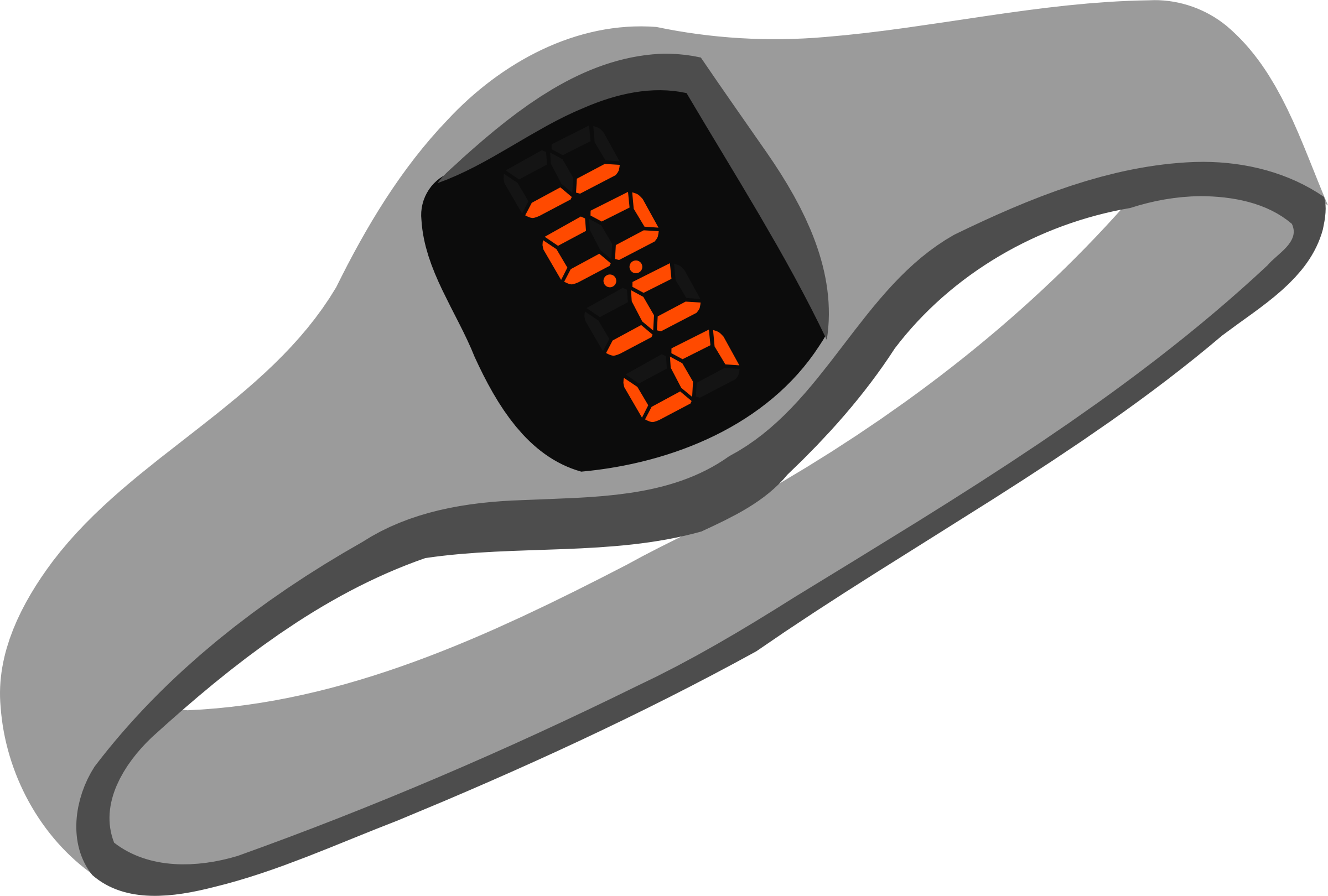 Digital Wristwatch Vector Clipart image.