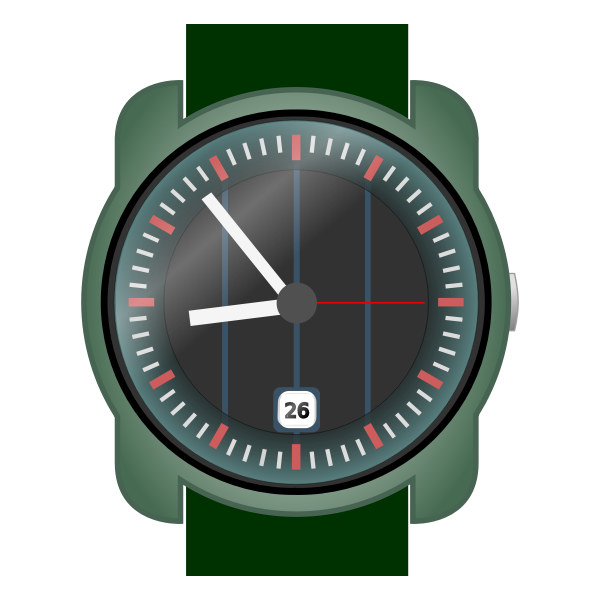 Analog wristwatch vector clip art.