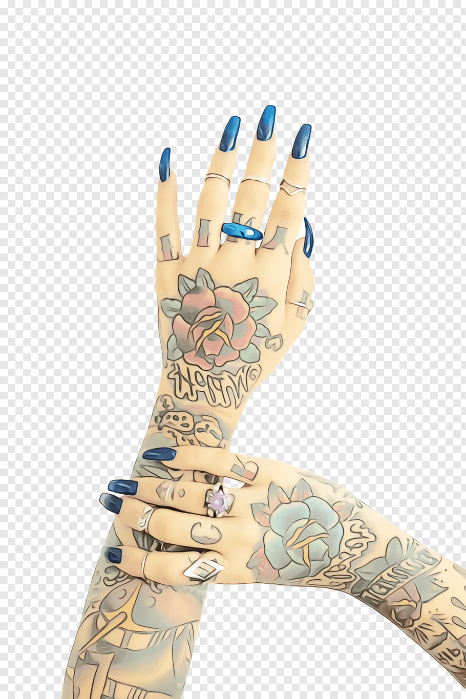 Finger Hand model Mehndi Tattoo, Watercolor, Paint, Wet Ink.