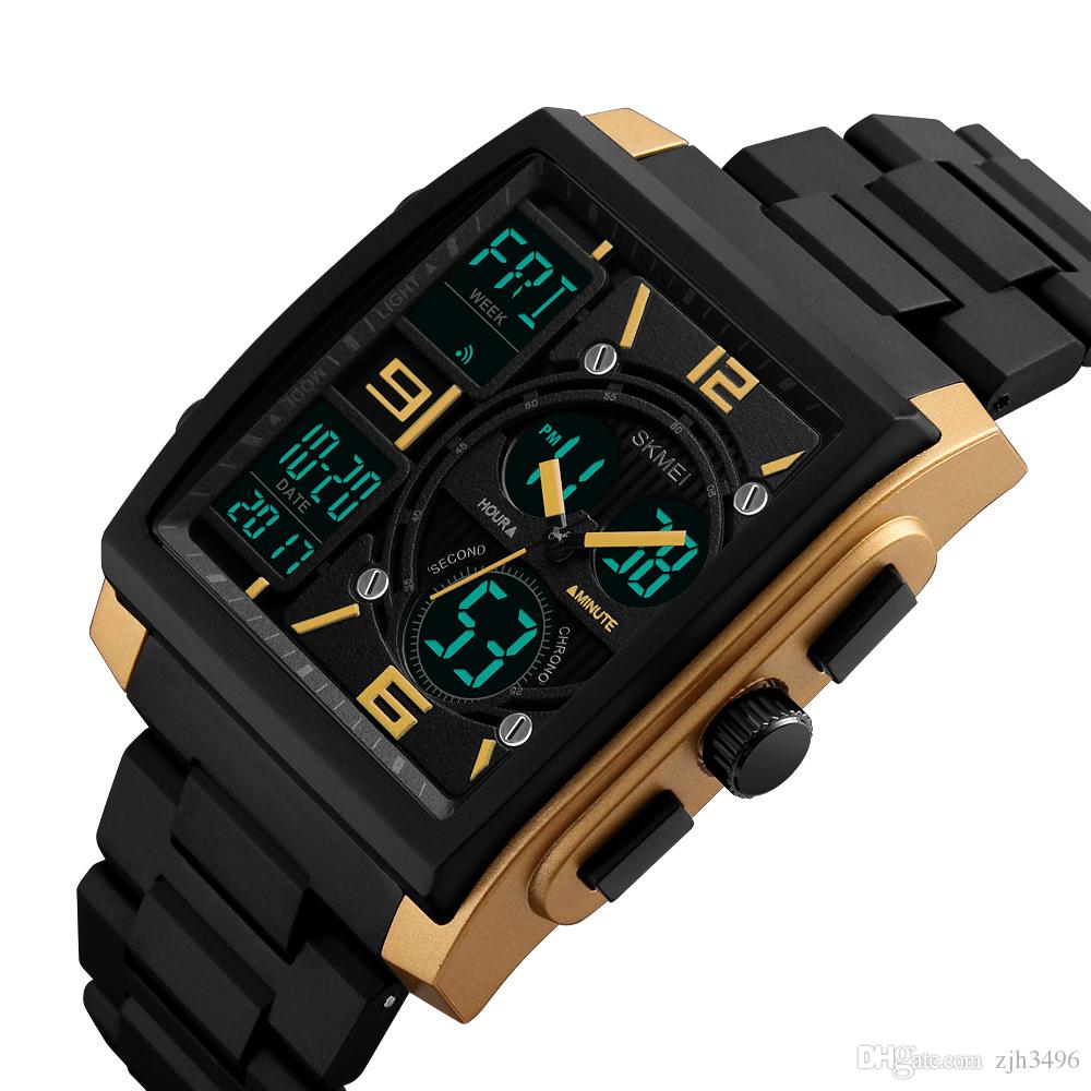 SKMEI Chrono Quartz Men Wristwatches Outdoor Sport Watch Led Digital  Chronograph 50M Waterproof Watches 1274 erkek kol saati.