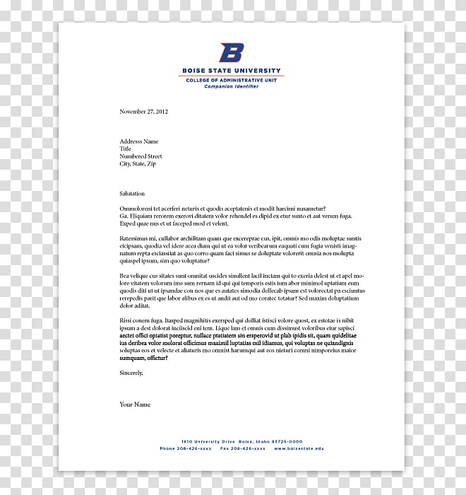 Letterhead Business letter Paper Boise State University.