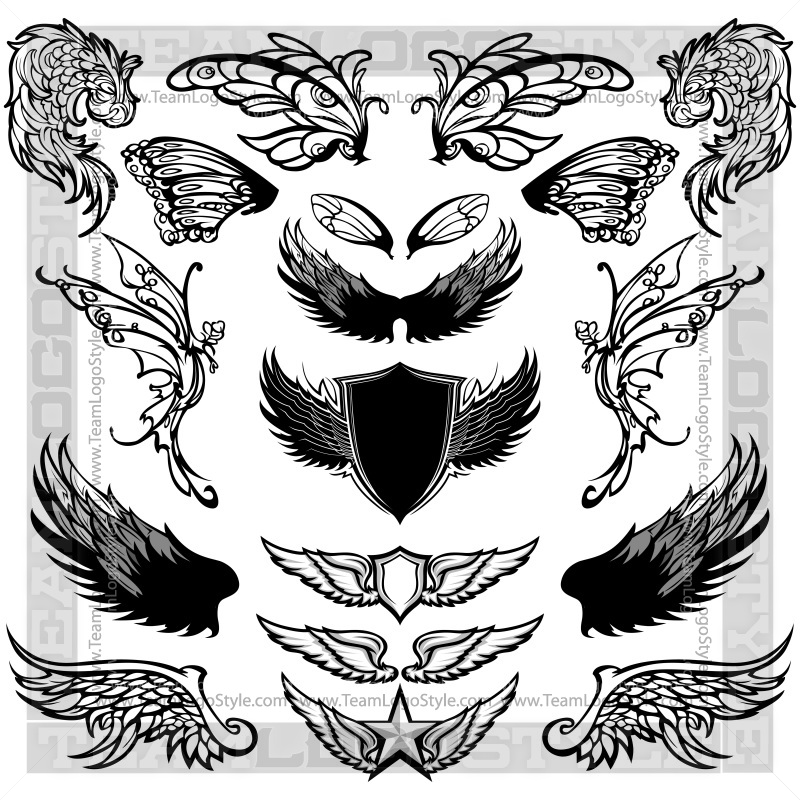 Clip Art Bird Wings.