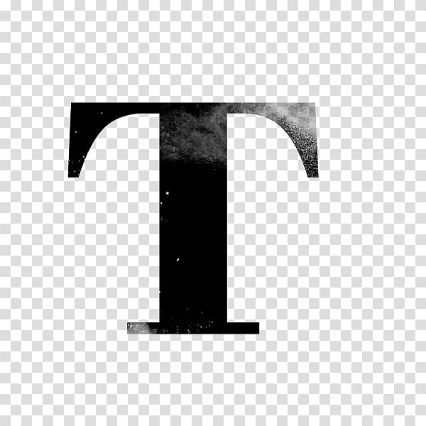 Black letter T transparent background PNG clipart.