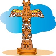 Totem pole clipart.