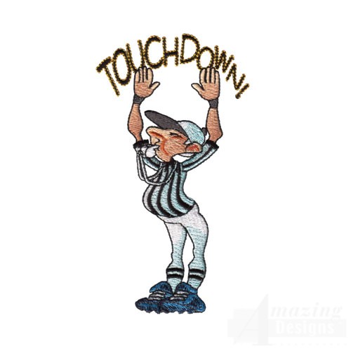 Referee Whistling Touchdown Clipart.