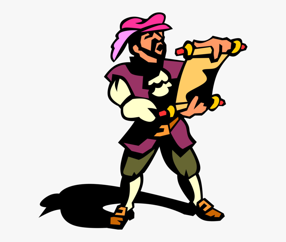 Vector Illustration Of Town Crier Or Bellman Makes.