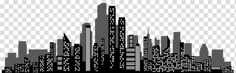 Town cityscape illustration, Brand Skyscraper Skyline Black.