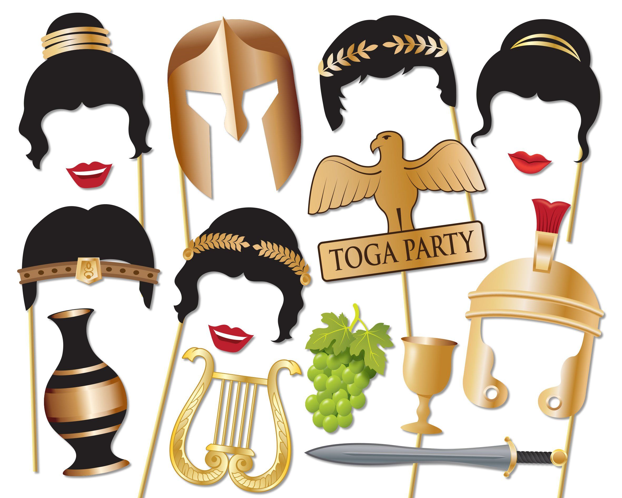 Toga Party Photo booth Props Set.