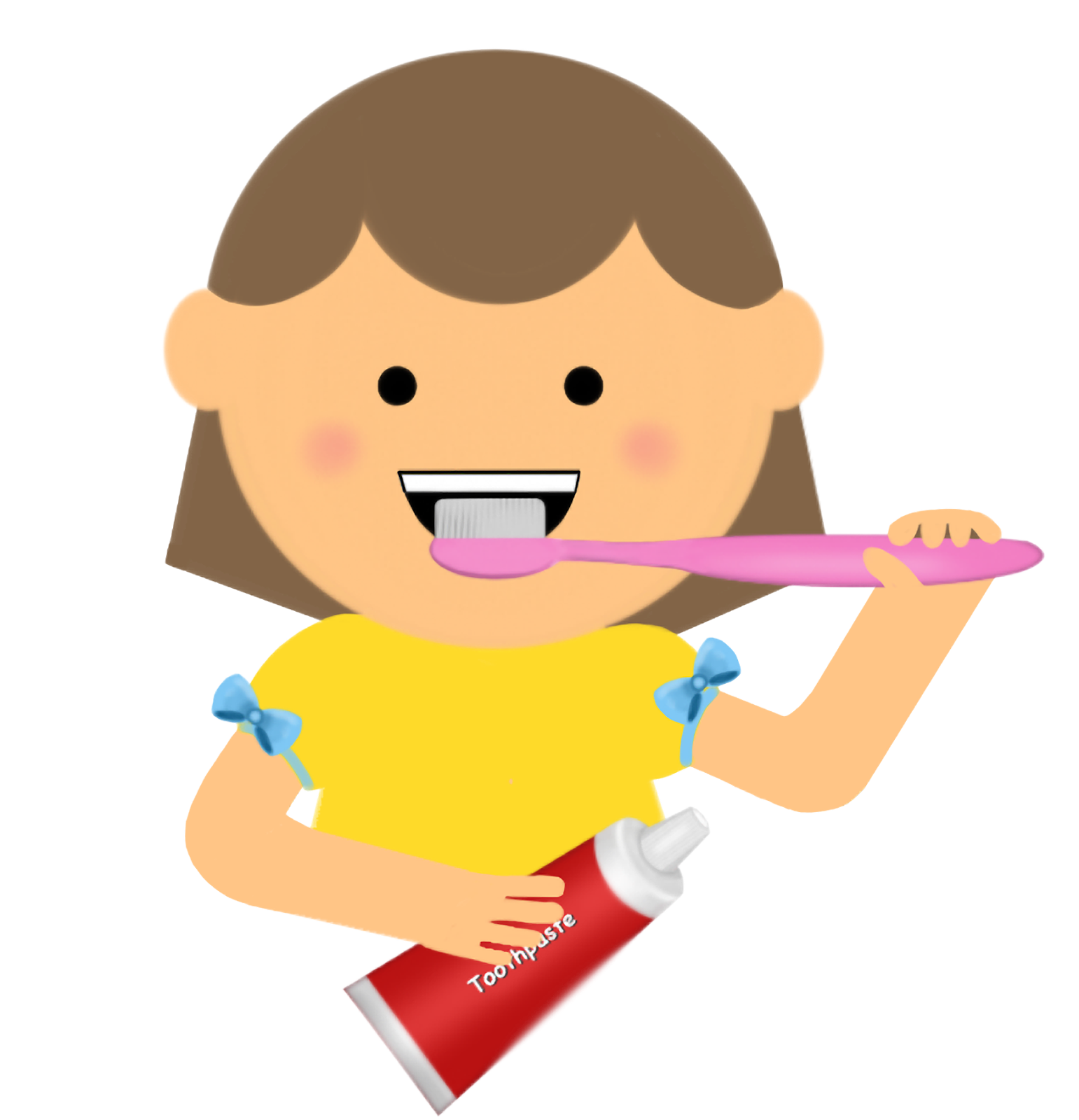 Boy Brushing Teeth Clipart.