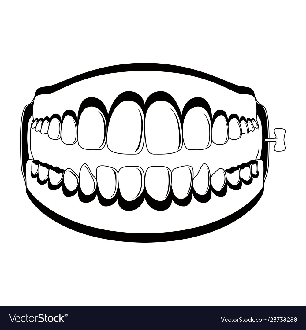 Funny teeth joke silhouette.