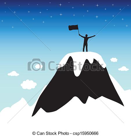 Top of the mountain clipart.